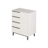 Ladenkastje 4 Lades Rebecca Mobili Vahona 95x75x44,5 Spaanplaat Ijzer Wit Donkergrijs Modern