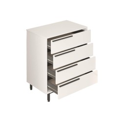 Ladenkastje 4 Lades Rebecca Mobili Vahona 95x75x44,5 Spaanplaat Ijzer Wit Donkergrijs Modern