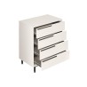 Ladenkastje 4 Lades Rebecca Mobili Vahona 95x75x44,5 Spaanplaat Ijzer Wit Donkergrijs Modern