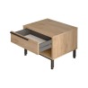 Comodino 1 Cassetto Rebecca Mobili Jeera 53,5x42,5x44,5 Truciolato Ferro Marrone Grigio Scuro Moderno