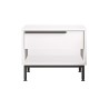 Criado-mudo 1 Gaveta Rebecca Mobili Sabbar 53,5x42,5x44,5 Aglomerado Ferro Branco Cinza Escuro Moderno