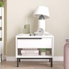 Criado-mudo 1 Gaveta Rebecca Mobili Sabbar 53,5x42,5x44,5 Aglomerado Ferro Branco Cinza Escuro Moderno