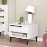 Criado-mudo 1 Gaveta Rebecca Mobili Sabbar 53,5x42,5x44,5 Aglomerado Ferro Branco Cinza Escuro Moderno