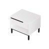 Criado-mudo 1 Gaveta Rebecca Mobili Sabbar 53,5x42,5x44,5 Aglomerado Ferro Branco Cinza Escuro Moderno