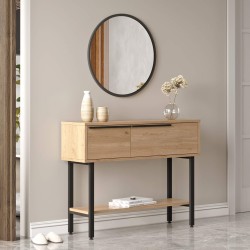 Specchio Rebecca Mobili Anbar 60x60x2 Truciolato Vetro Grigio Scuro Moderno