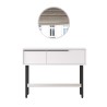 Consolle con Specchio Rebecca Mobili Dudhal 76x100x29,5 Truciolato Ferro Bianco Grigio Scuro Moderno