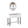 Consolle con Specchio Rebecca Mobili Dudhal 76x100x29,5 Truciolato Ferro Bianco Grigio Scuro Moderno