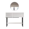 Consolle con Specchio Rebecca Mobili Dudhal 76x100x29,5 Truciolato Ferro Bianco Grigio Scuro Moderno