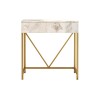Consolle con Specchio Rebecca Mobili Lycium 72x75x40 Truciolato Ferro Bianco Dorato Moderno