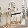 Consolle con Specchio Rebecca Mobili Lycium 72x75x40 Truciolato Ferro Bianco Dorato Moderno