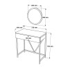 Consolle con Specchio Rebecca Mobili Lycium 72x75x40 Truciolato Ferro Bianco Dorato Moderno