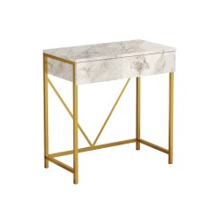 Consolle con Specchio Rebecca Mobili Lycium 72x75x40 Truciolato Ferro Bianco Dorato Moderno