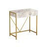 Consolle con Specchio Rebecca Mobili Lycium 72x75x40 Truciolato Ferro Bianco Dorato Moderno