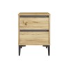 Nachttisch mit 2 Schubladen Rebecca Mobili Okwara 58,5x45x45 Spanplatte PVC Eichenholz hell Dunkelgrau Modern