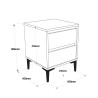 Comodino 2 Cassetti Rebecca Mobili Okwara 58,5x45x45 Truciolato PVC Rovere Chiaro Grigio Scuro Moderno