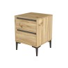 Nachtkastje 2 Lades Rebecca Mobili Okwara 58,5x45x45 Spaanplaat PVC Licht eiken Donkergrijs Modern