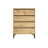 Ladenkastje 4 Lades Rebecca Mobili Yarala 98,5x72x45 Spaanplaat PVC Licht eiken Donkergrijs Modern