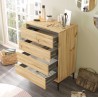 Ladenkastje 4 Lades Rebecca Mobili Yarala 98,5x72x45 Spaanplaat PVC Licht eiken Donkergrijs Modern