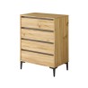 Ladenkastje 4 Lades Rebecca Mobili Yarala 98,5x72x45 Spaanplaat PVC Licht eiken Donkergrijs Modern