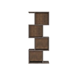 Libreria Pensile Rebecca Mobili Halleria 125x50x25 Truciolato Grigio Cemento  Moderno