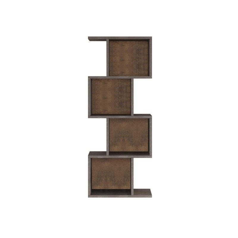 Libreria Pensile Rebecca Mobili Halleria 125x50x25 Truciolato Grigio Cemento  Moderno