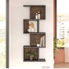 Libreria Pensile Rebecca Mobili Halleria 125x50x25 Truciolato Grigio Cemento  Moderno