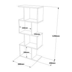 Libreria Pensile Rebecca Mobili Halleria 125x50x25 Truciolato Grigio Cemento  Moderno