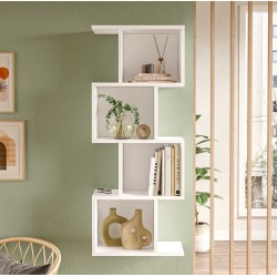 Libreria Pensile Rebecca Mobili Balay 125x50x25 Truciolato Bianco Moderno