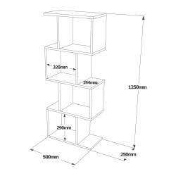Libreria Pensile Rebecca Mobili Balay 125x50x25 Truciolato Bianco Moderno