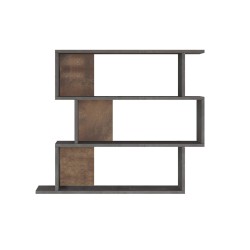 Libreria Pensile Rebecca Mobili Dalrae 88x104x27 Truciolato Grigio Cemento Moderno