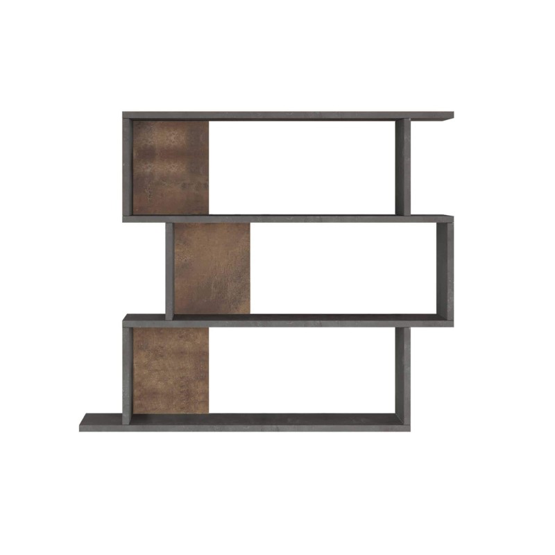Libreria Pensile Rebecca Mobili Dalrae 88x104x27 Truciolato Grigio Cemento Moderno