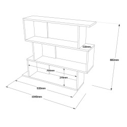 Libreria Pensile Rebecca Mobili Dalrae 88x104x27 Truciolato Grigio Cemento Moderno