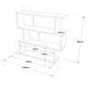 Libreria Pensile Rebecca Mobili Dalrae 88x104x27 Truciolato Grigio Cemento Moderno