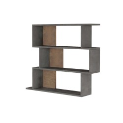 Libreria Pensile Rebecca Mobili Dalrae 88x104x27 Truciolato Grigio Cemento Moderno