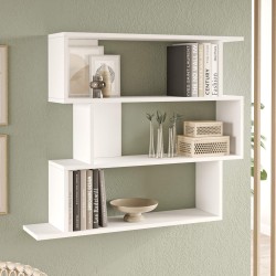 Libreria Pensile Rebecca Mobili Shair 88x104x27 Truciolato Bianco  Moderno
