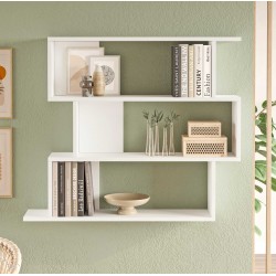 Libreria Pensile Rebecca Mobili Shair 88x104x27 Truciolato Bianco  Moderno
