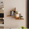 Scaffale da Parete Rebecca Mobili Tamre 62x89x22 Truciolato Ferro Marrone Grigio Scuro Moderno