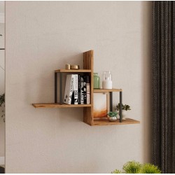 Muurrek Rebecca Mobili Tamre 62x89x22 Spaanplaat Ijzer Bruin Donkergrijs Modern