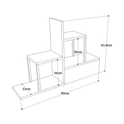 Scaffale da Parete Rebecca Mobili Tamre 62x89x22 Truciolato Ferro Marrone Grigio Scuro Moderno