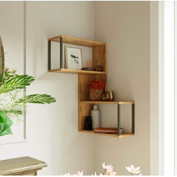 Muurrek Rebecca Mobili Jepang 85x53,5x19,5 Spaanplaat Ijzer Bruin Donkergrijs Modern