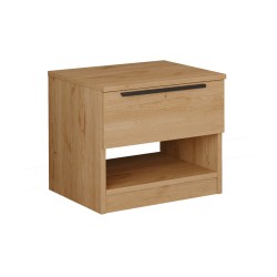 Comodino 1 Cassetto Rebecca Mobili Helba 44,5x50x42 Truciolato Ferro Marrone Grigio Scuro Moderno