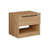 Table de nuit 1 tiroir Rebecca Mobili Helba 44,5x50x42 Panneau de particules Fer Marron Gris Foncé Moderne