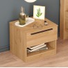 Table de nuit 1 tiroir Rebecca Mobili Helba 44,5x50x42 Panneau de particules Fer Marron Gris Foncé Moderne