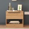 Table de nuit 1 tiroir Rebecca Mobili Helba 44,5x50x42 Panneau de particules Fer Marron Gris Foncé Moderne