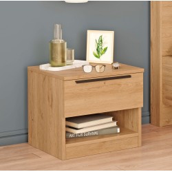 Comodino 1 Cassetto Rebecca Mobili Helba 44,5x50x42 Truciolato Ferro Marrone Grigio Scuro Moderno