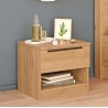 Table de nuit 1 tiroir Rebecca Mobili Helba 44,5x50x42 Panneau de particules Fer Marron Gris Foncé Moderne