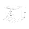 Table de nuit 1 tiroir Rebecca Mobili Helba 44,5x50x42 Panneau de particules Fer Marron Gris Foncé Moderne