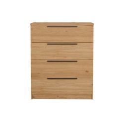 Ladenkastje 4 Lades Rebecca Mobili Aoki 87,5x72x42 Spaanplaat Ijzer Bruin Donkergrijs Modern