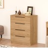 Ladenkastje 4 Lades Rebecca Mobili Aoki 87,5x72x42 Spaanplaat Ijzer Bruin Donkergrijs Modern