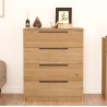Ladenkastje 4 Lades Rebecca Mobili Aoki 87,5x72x42 Spaanplaat Ijzer Bruin Donkergrijs Modern